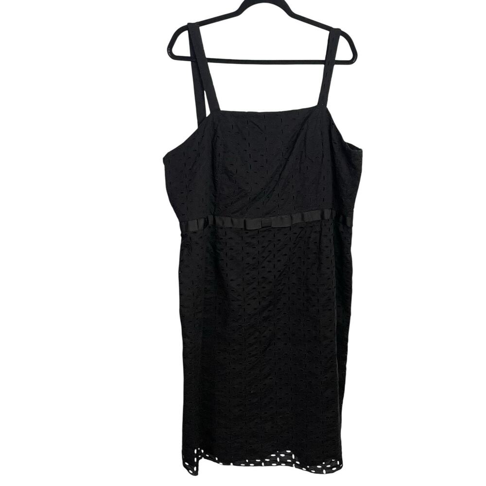 Inc International Concepts Eyelet Sun Dress Sz 22W Black 100% Cotton Sleeveless